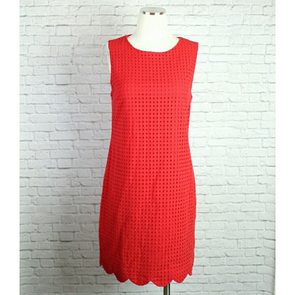Cynthia Rowley Coral Eyelet Sheath Dress